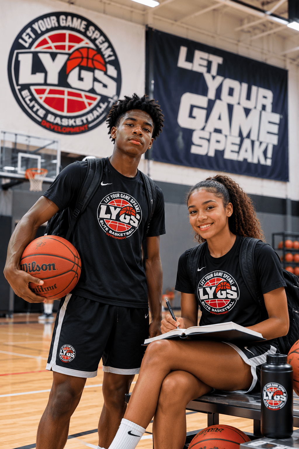 Young basketball athlete representing themselves on and off the court